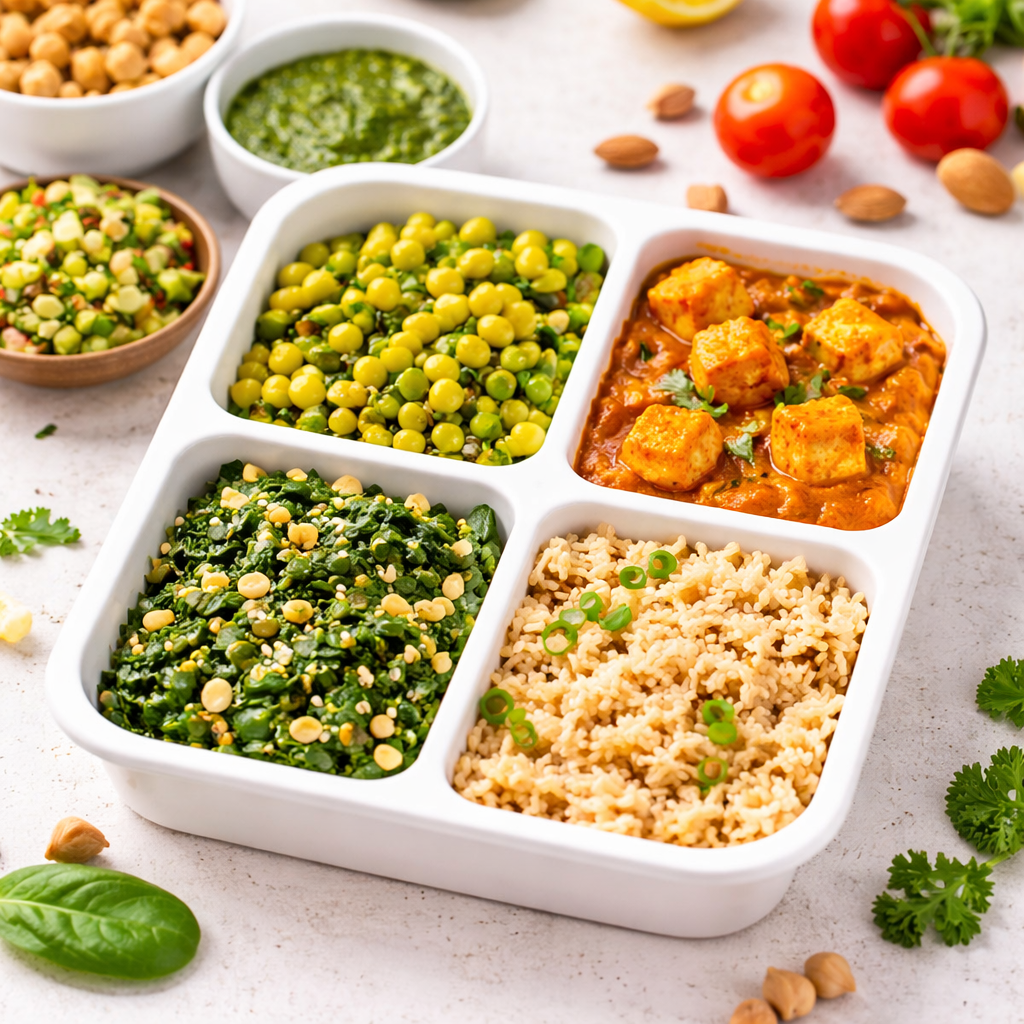 healthy protein packed vegetarian meal prep