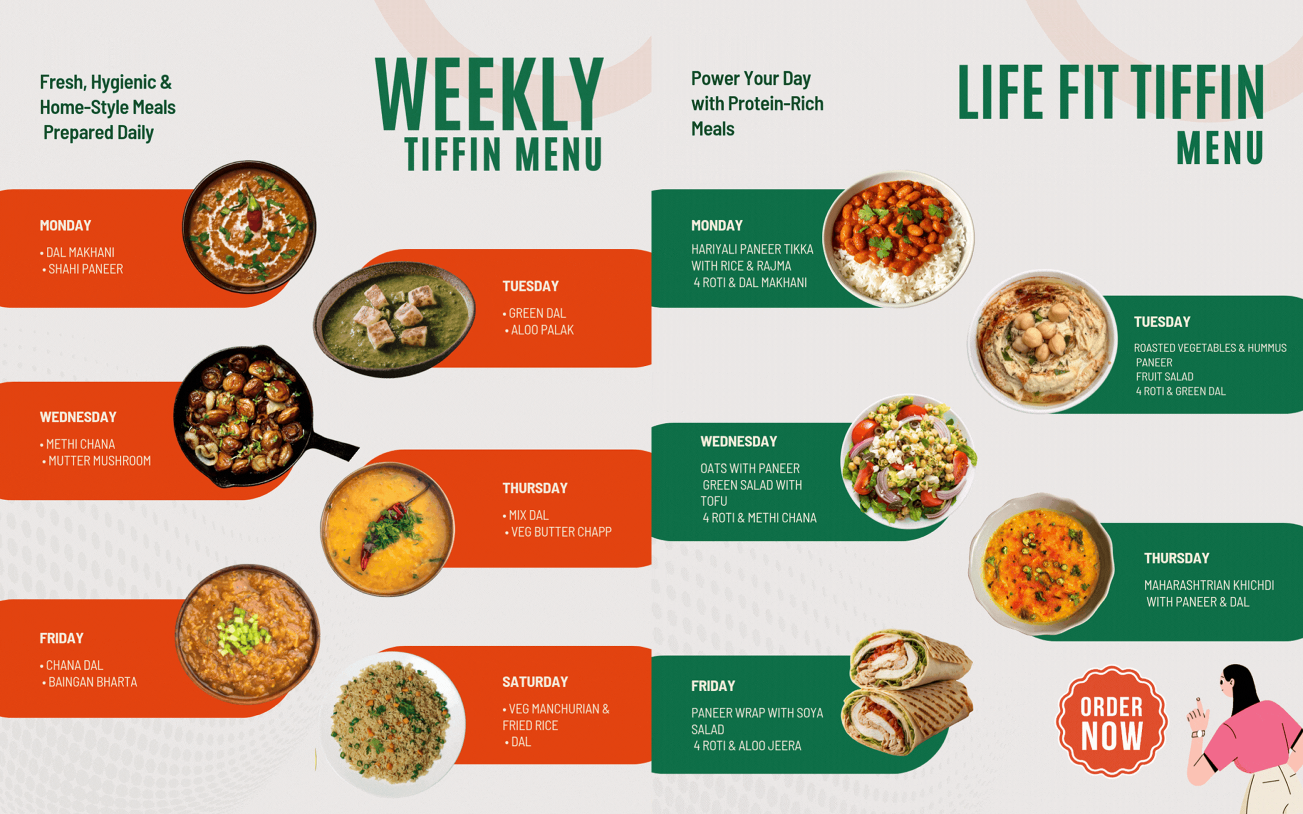 week1 tiffin menu delhihub websiyte